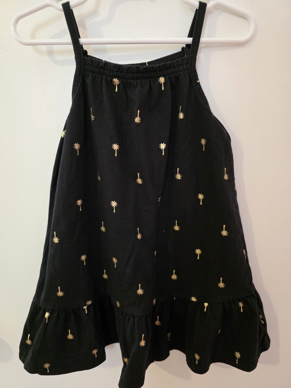 The Children's Place Black Dress with Gold Palm Print